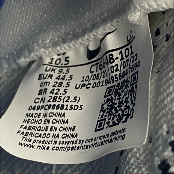 Nike Alpha Menace Elite 3 White Blue Football Cleats CT6648-101 Men's Size - Picture 8 of 11